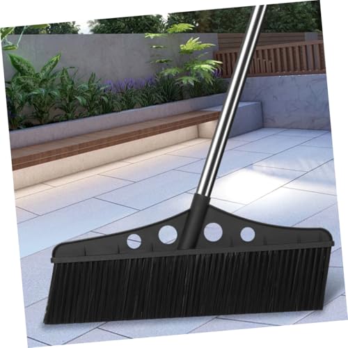 Wide Detachable Broom Handle for Outdoor Sweeping Versatile Stainless Steel Deck Scrub Brush for Concrete for Gardens and