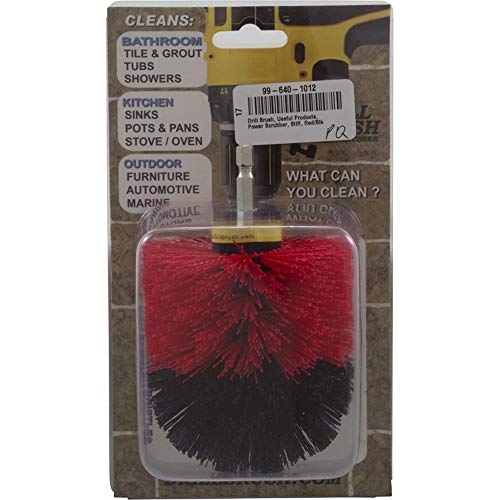 Drill Brush, Useful Products, Power Scrubber, Stiff, Red/Black