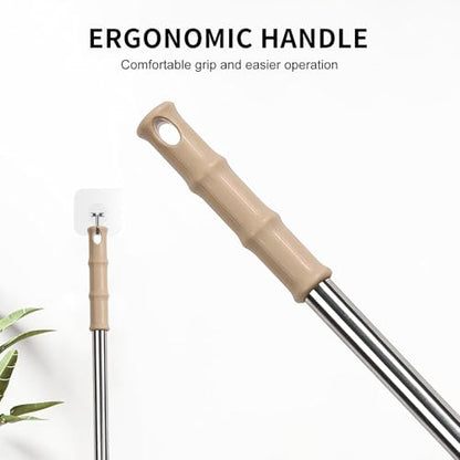 Extendable Cleaning Duster,Extra-Long Telescoping Feather Dusters with Stainless Steel Extension Pole Up to 100" for Cleaning High Ceiling Fan, High Ceilings,Furniture - size: 100inch
