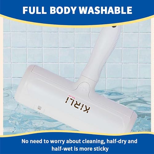 KIRLI Pet Hair Roller, Fur Remover Tool with Built-in Fur bin, Reusable Lint Roller for Pet Hair, Multi-Surface Furniture Clothing, Couch, Carpet, Bedding Cat and Dog Hair Remover (White) - color: White
