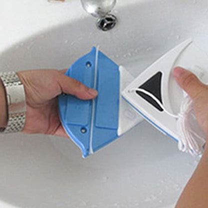 Magnetic Window Cleaner, P3‑8mm Double Sided Triangle Shape Glass Wiper Washing Brush Tool Glass Cleaner Window Cleaning Squeegee Kit for Outdoor (1)