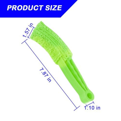 3PCS Mini Duster for Car Air Vent, Automotive Air Conditioner Cleaner and Brush, Vehicle Blind Dust Cleaning Tool for Keyboard, Window, Shutter, Universal for SUV, Truck, RV（Green） - color: Green