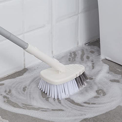 45.28 Inch Shower Scrubber, Tub Tile Cleaning Brush, Bath Cleaner Scrubber Brush with Adjustable Long Handle Scrub Brush for Bathroom Shower Bathtub Wall Mop Cleaning Scrubbing