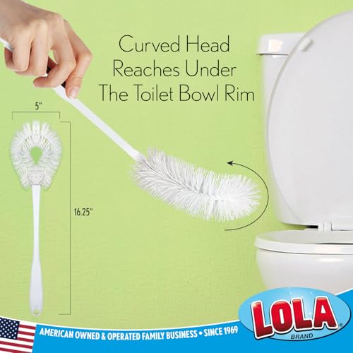 LOLA Toilet Bowl Brush w/Curved Head, 36 Pack, Coated Wire, Durable Poly Bristles, Reaches Under Toilet Bowl Rim - size: 36 Pack, style: Loop Style Bowl Brush