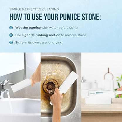 Powerstone Pumice Stone Toilet Bowl Cleaner with Handle (6-Pack) – Heavy-Duty Hard Water Stain Remover for Toilets, Grills, Tiles, and Pools – Non-Scratch Scouring Stick for Deep Cleaning - size: 1 Count (Pack of 6)
