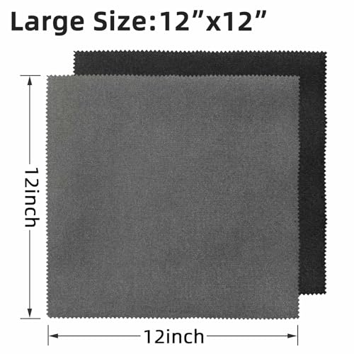 6/12 Pack Microfiber Gun Cleaning Cloth, 12"x12" Lint Free Gun Cleaning Rags - color: Black, style: 12 Pack