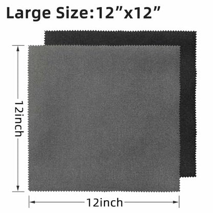 6/12 Pack Microfiber Gun Cleaning Cloth, 12"x12" Lint Free Gun Cleaning Rags - color: Black, style: 12 Pack