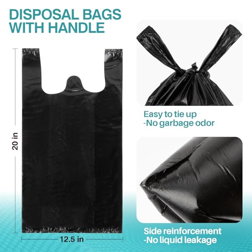 Trash Bags - 35PACK 4 Gallon Garbage Bags with Handle, Black Plastic Trash Bag for Bathroom, Garbage, Strong Plastic Trash Can Liners for Kitchen, Office, Bathroom Can, Large Capacity for Home Storage