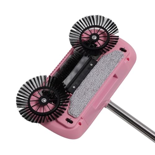 Function Manual Floor Sweeper Mop with 180 Rose Gold Finish for Hardwood Tile Marble No Electricity Needed - color: Roseate