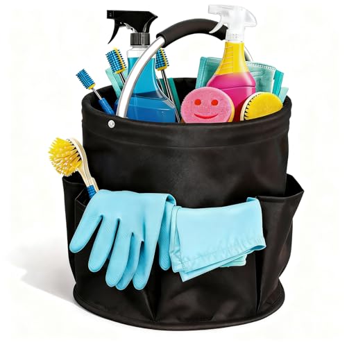 Cleaning Caddy for Cleaning Supplies,Cleaning Supplies Organizer | Foldable, Storage Basket,17L Capacity,Handle,Oxyford Cloth,6 Pockets