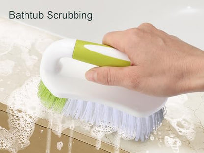 Scrub Brush for Cleaning, Heavy Duty Shower Scrubber with Stiff Bristles for Tub, Sink, Floor, Tile, and Carpet Scrubbing, 3 Pack - color: Yellow-green 3pcs