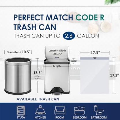 120 Counts 2.6 Gallon Small Drawstring Trash Bags Garbage Bags by RayPard, Small Strong Plastic Bags fit 7.5-10 Liter Trash Can for Home Office Kitchen Bathroom Bedroom, White Waste Basket Liners - style: 120-2.6 Gallon-White