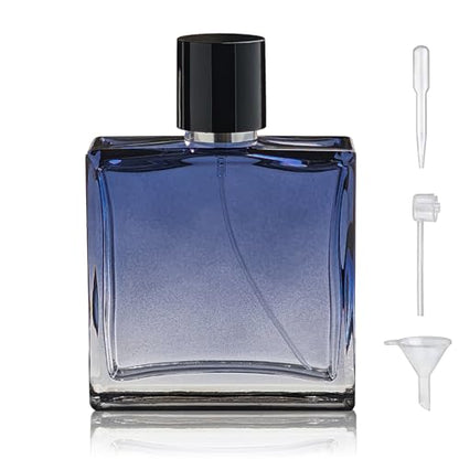 100ml/3.4 Oz Glass Spray Bottle Perfume Atomizer,Empty Refillable Perfume Spray Bottle with 3 Kinds of Dispenser (A3) - style: A3