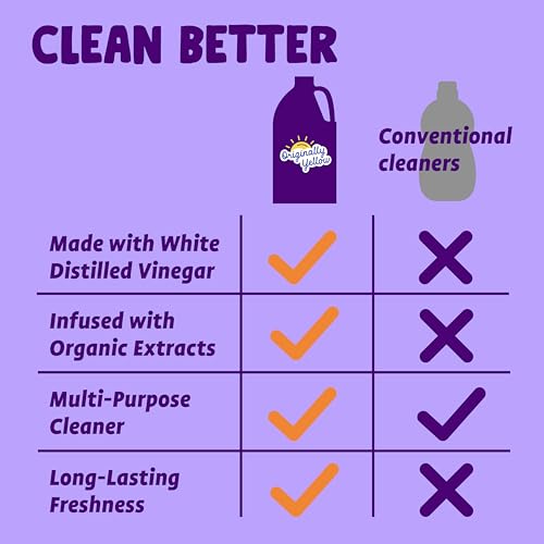Originally Yellow Lavender White Vinegar For Cleaning Purpose | USA Made All Purpose Cleaner | Use as Glass, Kitchen & Floor Cleaner | Plant Derived Cleaning Vinegar 1 Gallon in 2 pack | 128 Oz - size: 64 Fl Oz (Pack of 2)