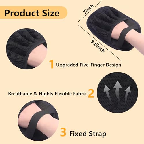 2 Pack Electrostatic Pet Hair Removal Gloves - Upgraded Reusable & Washable Pet Hair Remover Gloves for Cats & Dogs, Thickened Magic Brush Tool for Couch, Carpet, Furniture, Clothing & Car Seat - color: 2pcs-Black