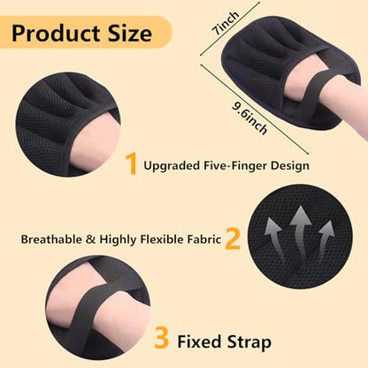 2 Pack Electrostatic Pet Hair Removal Gloves - Upgraded Reusable & Washable Pet Hair Remover Gloves for Cats & Dogs, Thickened Magic Brush Tool for Couch, Carpet, Furniture, Clothing & Car Seat - color: 2pcs-Black
