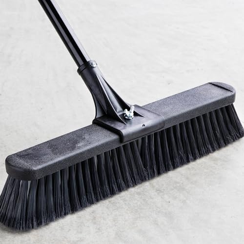 18" High Power Push Broom Multi-Surface Steel Handle