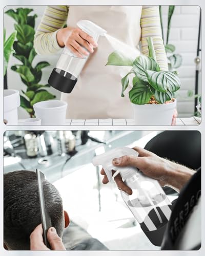 Rionisor Glass Spray Bottles with Silicone Sleeve Protection, Empty 16OZ Reusable Spray Bottles, Refillable Containers with Spray Nozzles for Cleaning Solutions, Plants and Essential Oils 1 Pack Black - color: Black, style: 1 Pack