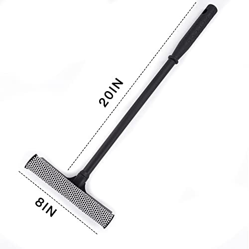 Matthew Cleaning All Purpose Window Squeegee Window Cleaner Tool,Car Squeegee Windshield Cleaning Sponge and Rubber Squeegee,2-in-1 Window Cleaner Sponge(8'') and Soft Rubber with Pole 20’’(12Pack) - size: 8'' Blade