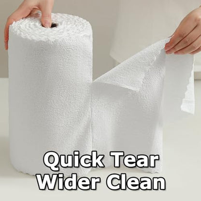 80 Pack Microfiber Cleaning Cloth Roll White Reusable Paper Towels 12"x12" Tear Away Cloth, Microfiber Towels for Cars, Wash Cloths, Lint Free Rags for House, Kitchen,Window,Cleaning Supplies - color: White