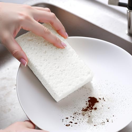 Non-Scratch Scrub Sponge for Kitchen Cleaning, Heavy-Duty Dish Scrub Pad for Pots & Pans, Reusable All-Purpose Cleaning Pad for Household Use - color: White, size: 10X6.2X0.2