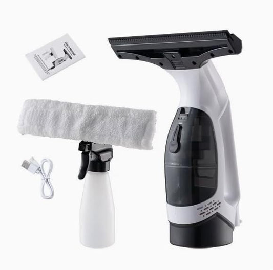Cordless Window Vacuum Squeegee, 2000Pa Electric Window Cleaner with Spray Bottle & Microfiber Pad, Rechargeable Handheld Glass Cleaner for Windows, Shower Doors, Mirrors, Tiles & Car Windshield(B) - color: B