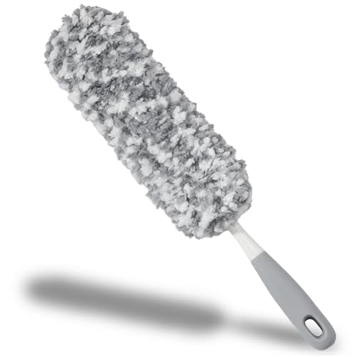 17.3" Handheld Microfiber Car Duster for Cleaning, Multi-Purpose Duster with Detachable & Washable Head, for Car Interiors, Electronic Products, Furniture, Windows, and Delicate Surfaces