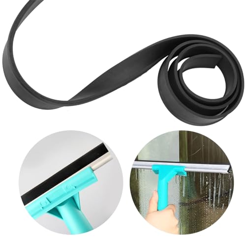 Squeegee Replacement Stainless Steel Rubber Strip 105cm 41.3 Inches for Window Glass Wiper Cleaner, Streak Free Finish for Bathroom Kitchen Car Mirror Glass Surface