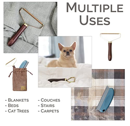 Pascal Portable Lint Remover | Brush Fabric Shaver Reusable Double Sided Metal Roller Pet Hair for Carpet & Couch| Sweater Removes Clothes Fuzz Shaver.