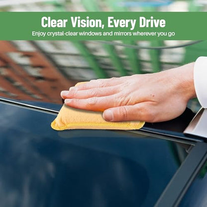 Evelots Windshield Cleaner Tool 2-Pack - Car Window & Glass Cleaning Tool, Inside Windshield Cleaner, Auto Windshield Cleaning Kit for Interior Car Windows - Yellow - size: Yellow - Set of 2