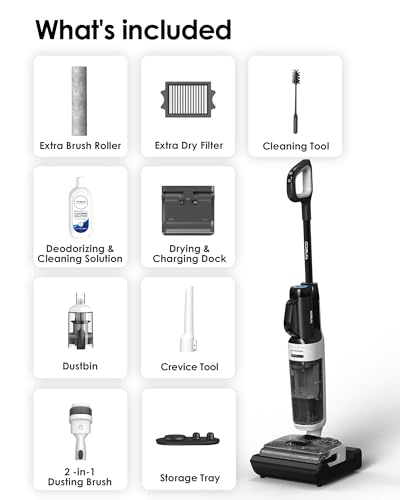 Tineco Floor One Switch S6 Stretch Breeze Wet Dry Vacuum Cleaners, Floor Cleaner Mop 2-in-1 Cordless Vacuum for Multi-Surface, 20kPa Suction, Anti-Tangle Design, Flashdry Self-Cleaning, 180° Lay-Flat - style: Floor One Switch S6 Stretch Breeze