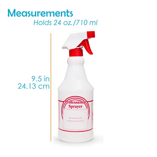 Houseables Empty Spray Bottles for Cleaning Solutions, 24 Oz Plastic Refillable Sprayer, 3-PK, Heavy Duty All Purpose Water Mist, Adjustable Nozzle, Leak Proof