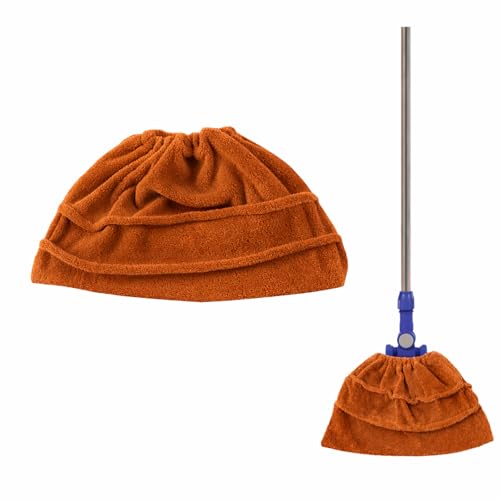 Flat Mop Pads Replacement Washable Floor Cleaning Cover Reusable Mop Head Cloth for Household Use(Brown) - color: Brown