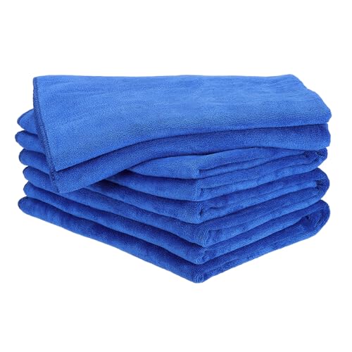 HARFINGTON 4 Pack Microfiber Cleaning Cloth, 71" x 24" Multi-Functional Cleaning Towels Reusable Absorbent Rags for Car Wash Kitchen Household Window Clean, Sapphire Blue - color: Sapphire Blue, size: 71" x 24"