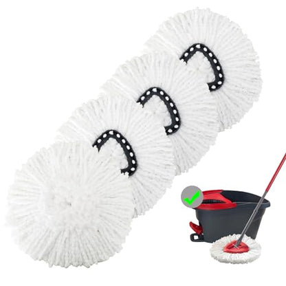 4 Pack Spin Mop Replacement Heads Mop Refills Microfiber Mop Replace Heads Safe for All Hard-surfaced Floors - size: 4 Pack Mop Replace Heads