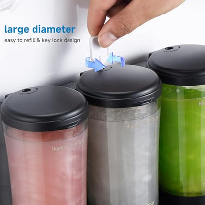 Shampoo and Conditioner Dispenser No Drill Shower Soap Dispenser Wall Mounted Shower Dispenser 3 Chamber with Upgrade Smooth Pump Head Bathroom Body Wash Soap Dispenser Set 450ml*3 Black - color: Black 3 Chamber