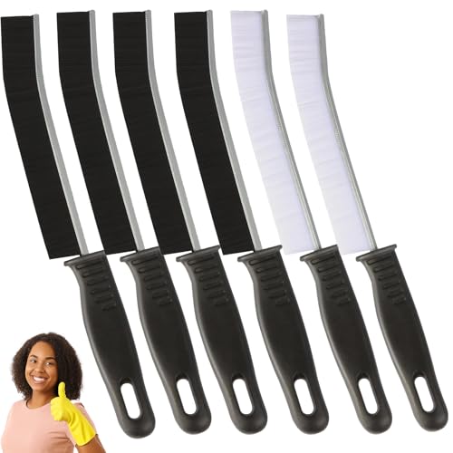 Crevice Cleaning Brush Set, 6 Pack Gap Cleaning Brushes for Bathroom, Kitchen, Window Track, Hard Bristle Grout Cleaner Tool for Deep Crevice and Narrow Space Cleaning