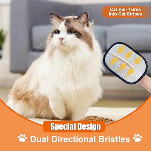 Electrostatic Gloves for Pet Hair Removal: Upgraded 2PCS Animal Fur Removal Tool for Dogs&Cats Efficient Reusable Pet Hair Remover for Couch Carpet Car Seat Clothing Quick Clean (2 pcs-Black) - color: 2 pcs-black