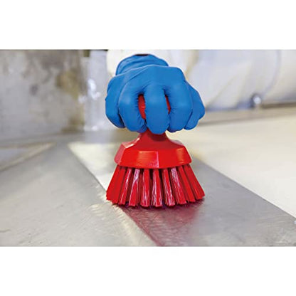 3 3/4 in W Scrub Brush, Stiff, 3 in L Handle, 3 3/4 in L Brush, White, Plastic, 5 in L Overall - 1 Each - color: White