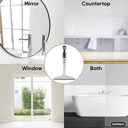Superio Rubber Squeegee, Streak Free All Purpose Window Squeegee, Comfort Grip Handle and Hanging Hook (Grey, 6 Inch) - color: Gray