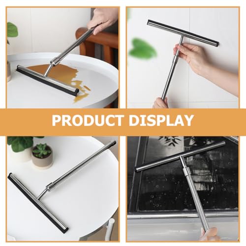 Universal 23-inch Extendable Shower Squeegee and Window Cleaning Tool, Stainless Steel Tile and Glass Wiper for Bathroom, Car, and Home Use
