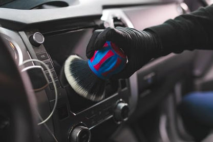 Detail Factory - Curveball XL Synthetic Brush - Ultra Soft Bristles, Comes with Storage Rack, Covers Large Area Inside or Outside Vehicles - Octane Underglow - color: Pink/Blue