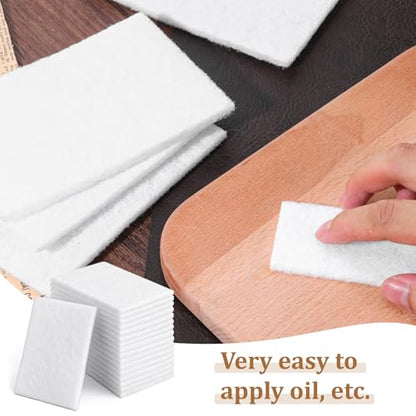40 PCS White Non Woven Pads, Light Duty Scouring Pad, Abrasive Surface Scrubber, Non Scratch Scrubbing Pad, Multi Scouring Sponge for Home Workshop Cleaning Polishing(4 x 6 Inch)