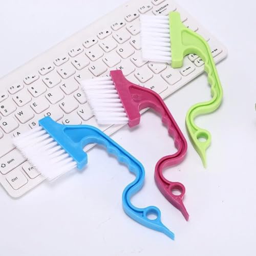1 Pack Window Track Cleaning Brush, Crevice Cleaner Tool for Household Narrow Gaps and Sliding Tracks (Red) - color: Red