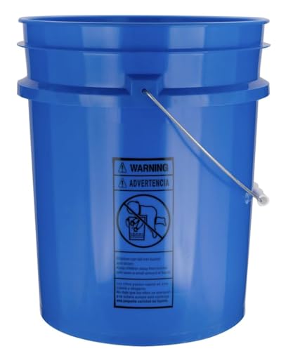 House Naturals 5 Gallon Premium HPDE Plastic Bucket - Made in USA Food Grade Storage Container, BPA Free All Purpose Pail (1, Blue) - color: Blue