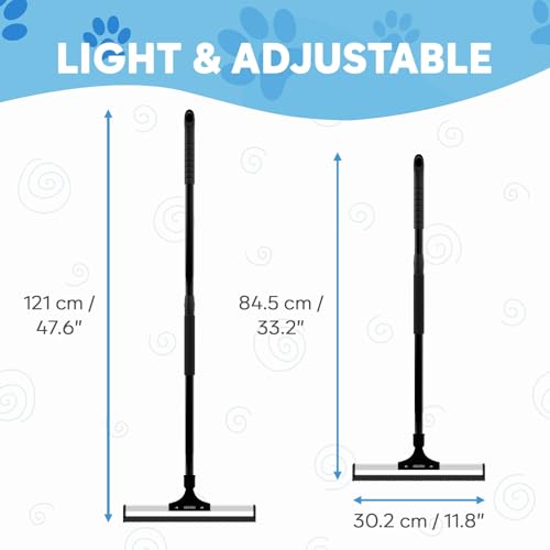 Carpet Rake for Pet Hair Removal – Carpet Scraper – Dog & Cat - Pet Hair Broom for Rugs, Furniture – Adjustable Rug Broom for Pet by Okköbi