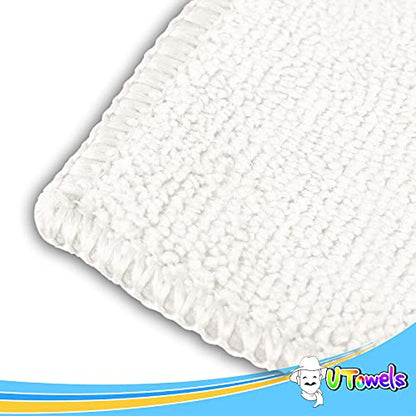 Microfiber Cleaning Towels, 12' x 12" All-Purpose Microfiber Rags - Ultra Soft Washcloths Reusable Shop Towels for Kitchen Bath Car Window Household Home and Commercial (White, 12"X12" 24-Pack) - color: White