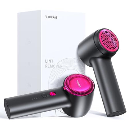 TORRAS Rechargeable Fabric Shaver Electric Lint Remover 3-Speed Remove Fuzz, Pilling for Cashmere, Wool, Clothes, Sweater, Coat, Furniture, Clothes depiller with Replacement Blades - color: Black
