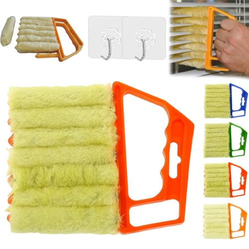 All-Purpose Washable Cleaning Brush – Blinds, Ac Vents & Window Tracks, Blind Cleaner Duster Tool, 7-Finger Microfiber Dusting Tool, Blind Cleaner Brush Set, for Home, Car, Ac, Sliding Doors (A) - color: A