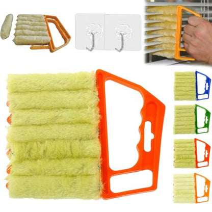 All-Purpose Washable Cleaning Brush – Blinds, Ac Vents & Window Tracks, Blind Cleaner Duster Tool, 7-Finger Microfiber Dusting Tool, Blind Cleaner Brush Set, for Home, Car, Ac, Sliding Doors (A) - color: A